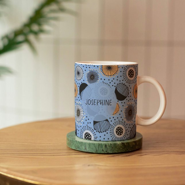 Scandinavian Style Floral Pattern Customized Coffee Mug (Creator Uploaded)