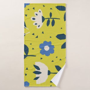 Scandinavian style, floral seamless pattern. bath towel