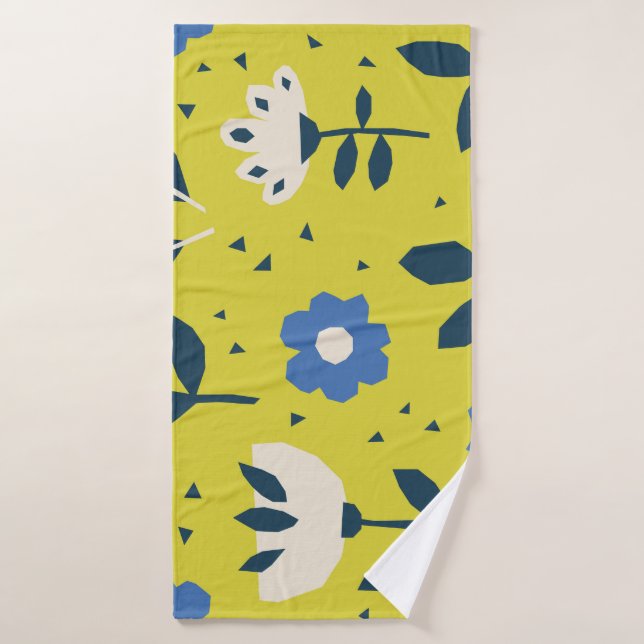 Scandinavian style, floral seamless pattern. bath towel (Bath Towel)
