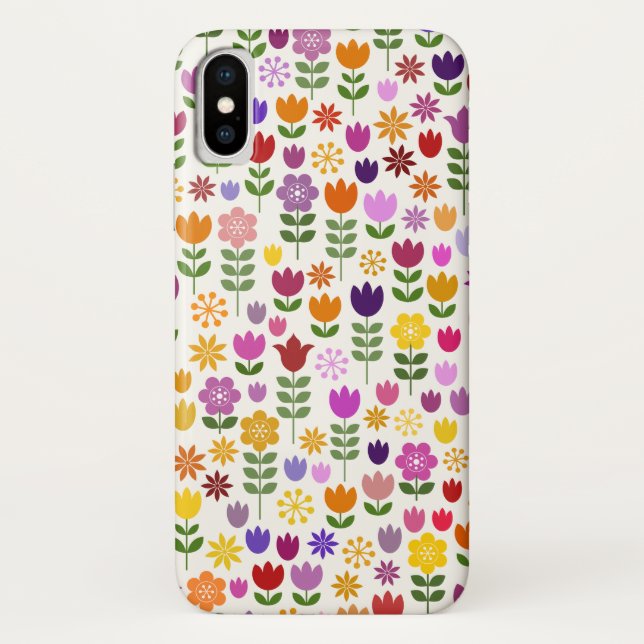 Scandinavian Style Flower Pattern Case-Mate iPhone Case (Back)