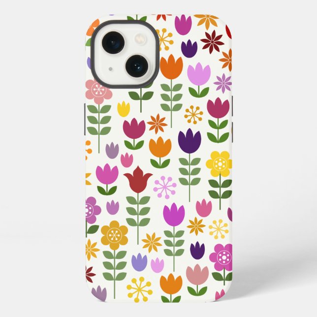 Scandinavian Style Flowers Big Pattern Case-Mate i iPhone Case (Back)