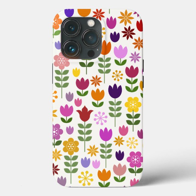 Scandinavian Style Flowers Big Pattern Case-Mate iPhone Case (Back)