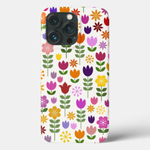 Scandinavian Style Flowers Big Pattern iPhone 13 Pro Case