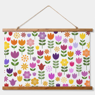 Scandinavian Style Flowers Big Pattern Hanging Tapestry