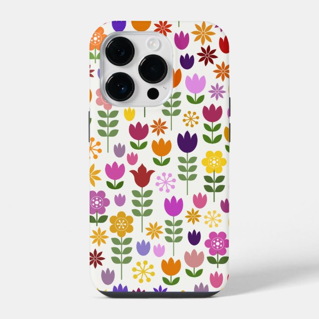 Scandinavian Style Flowers Big Pattern iPhone Case (Back)