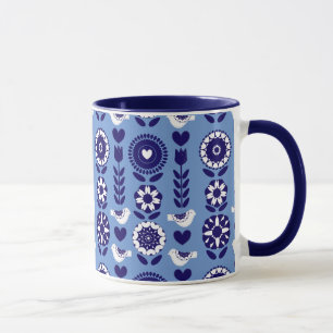Scandinavian Style Folk Art Pattern Mug