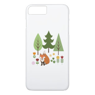 Scandinavian Style Fox Flowers Trees Illustration Case-Mate iPhone Case