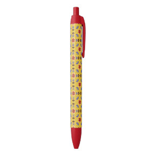 Scandinavian Style Geometric Floral Pattern Black Ink Pen