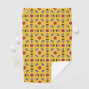 Scandinavian Style Geometric Floral Pattern Golf Towel