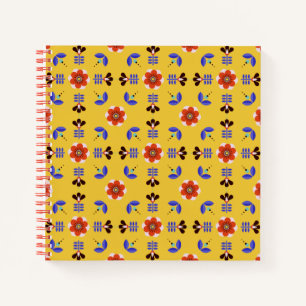 Scandinavian Style Geometric Floral Pattern Notebook