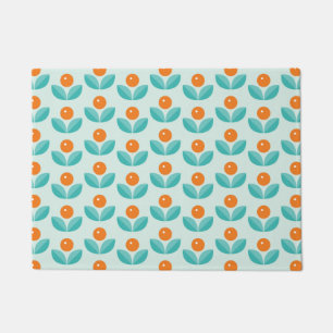 Scandinavian Style Geometric Orange Pattern Doormat