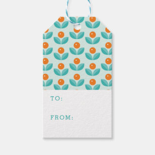 Scandinavian Style Geometric Orange Pattern Gift Tags