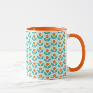 Scandinavian Style Geometric Orange Pattern Mug