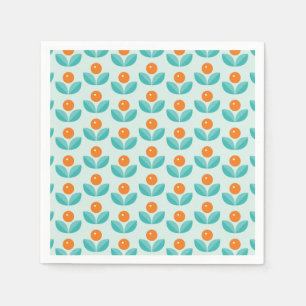 Scandinavian Style Geometric Orange Pattern Napkin