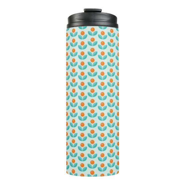 Scandinavian Style Geometric Orange Pattern Thermal Tumbler (Front)