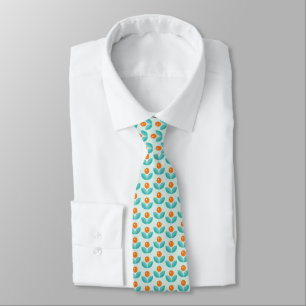 Scandinavian Style Geometric Orange Pattern Tie