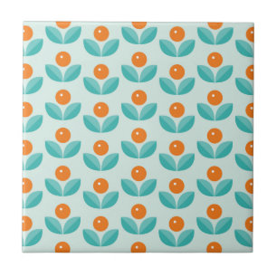 Scandinavian Style Geometric Orange Pattern Tile