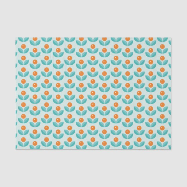 Scandinavian Style Geometric Orange Pattern Tissue Paper (Front)