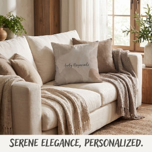 Scandinavian style home decor neutral abstract throw pillow