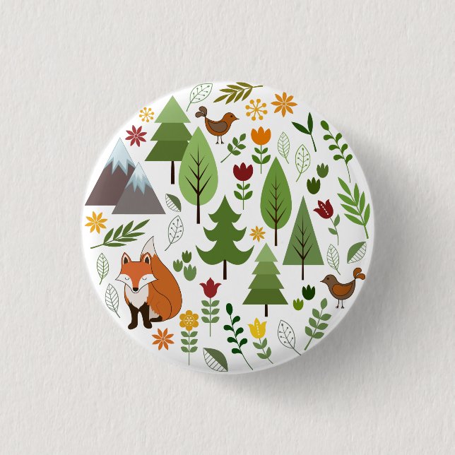 Scandinavian Style Illustrations Circle 1 Inch Round Button (Front)