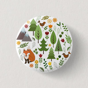 Scandinavian Style Illustrations Circle 1 Inch Round Button