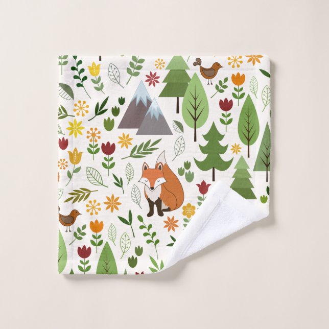 Scandinavian Style Illustrations+Crm Big Pattern Wash Cloth (Wash Cloth)