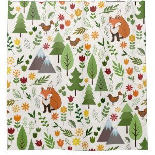 Scandinavian Style Illustrations on Cream Pattern