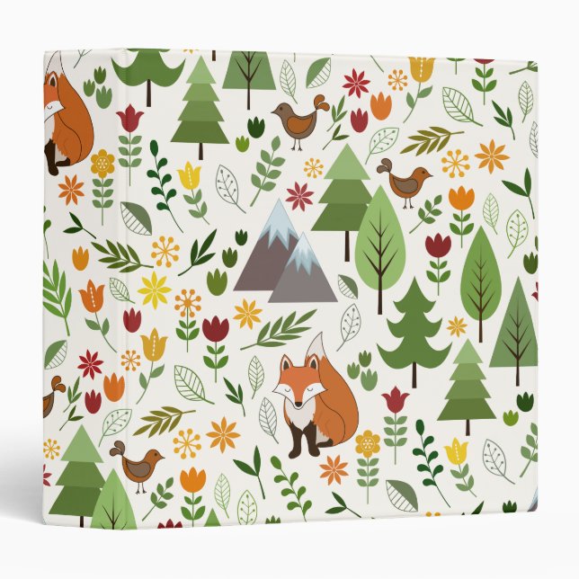 Scandinavian Style Illustrations on Cream Pattern Binder (Front/Spine)