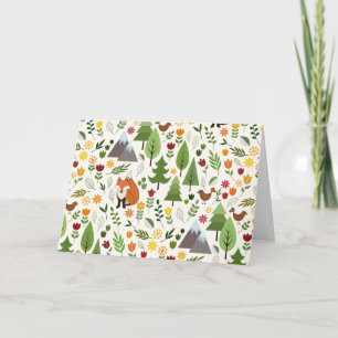 Scandinavian Style Illustrations on Cream Pattern Card