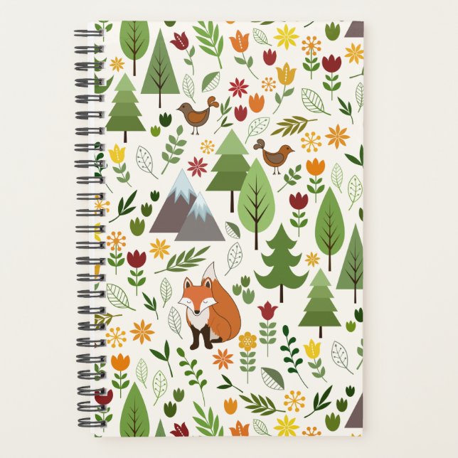 Scandinavian Style Illustrations on Cream Pattern Planner (Front)