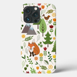 Scandinavian Style Illustrations on Crm Lg Pattern iPhone 13 Pro Case