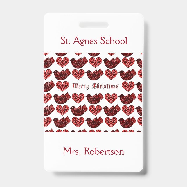 Scandinavian Style Institution School Teacher Name Badge (Front)