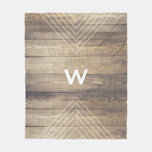 Scandinavian Style Light Wood & White Arrows Fleece Blanket
