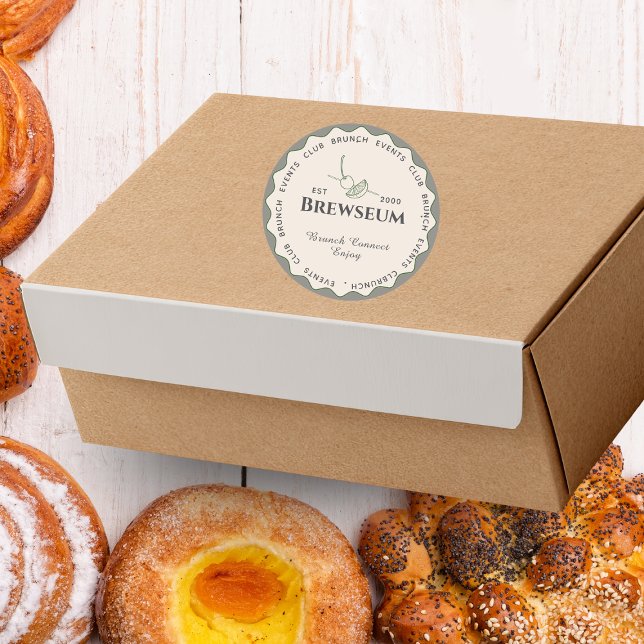 Scandinavian Style Minimal Café Resto Logo Sticker (Créateur téléchargé)