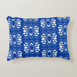 Scandinavian Style Modern Blue White Fair Design Accent Pillow