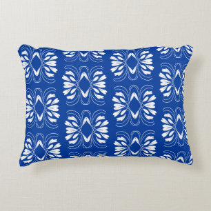 Scandinavian Style Modern Blue White Fair Design Accent Pillow