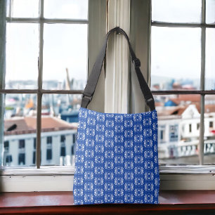 Scandinavian Style Modern Blue White Fair Design Crossbody Bag