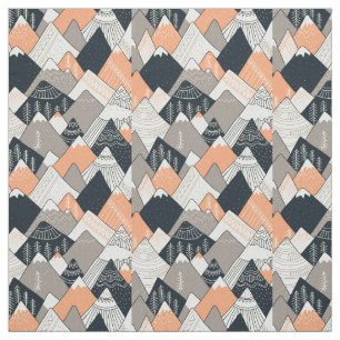 Scandinavian Style Mountain Pattern Fabric