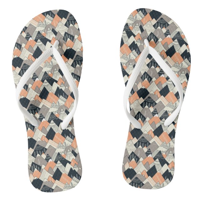 Scandinavian Style Mountain Pattern Flip Flops (Footbed)
