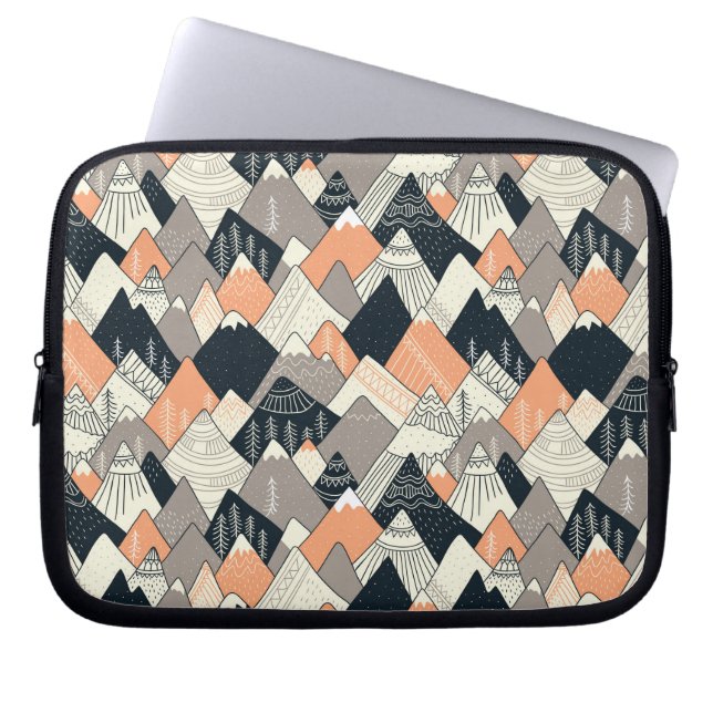 Scandinavian Style Mountain Pattern Laptop Sleeve (Front)