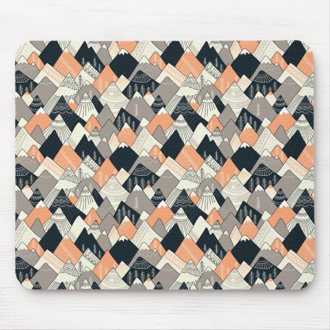 Scandinavian Style Mountain Pattern Mouse Pad (Front)