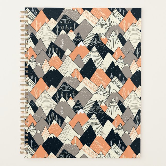 Scandinavian Style Mountain Pattern Planner (Front)