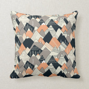 Scandinavian Style Mountain Pattern Throw Pillow
