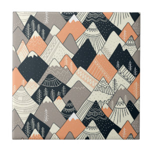 Scandinavian Style Mountain Pattern Tile