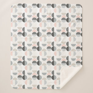 Scandinavian Style Semi-Circle Pattern Sherpa Blanket