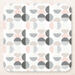 Scandinavian Style Semi-Circle Pattern Square Paper Coaster