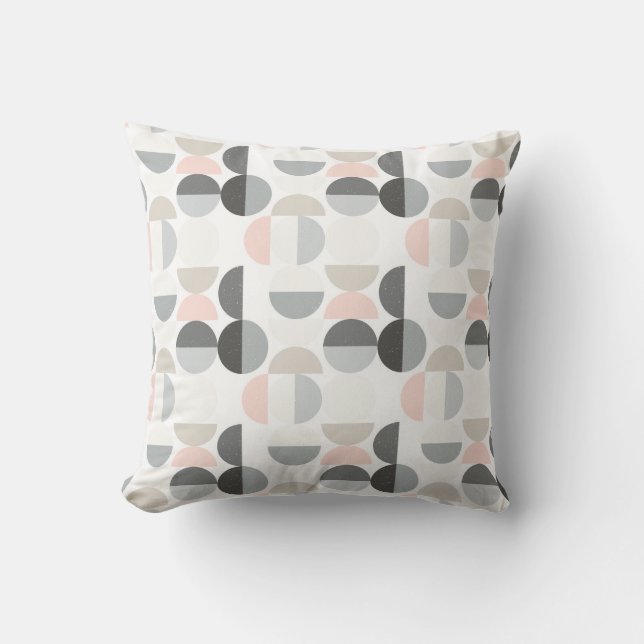 Scandinavian Style Semi-Circle Pattern Throw Pillow (Front)