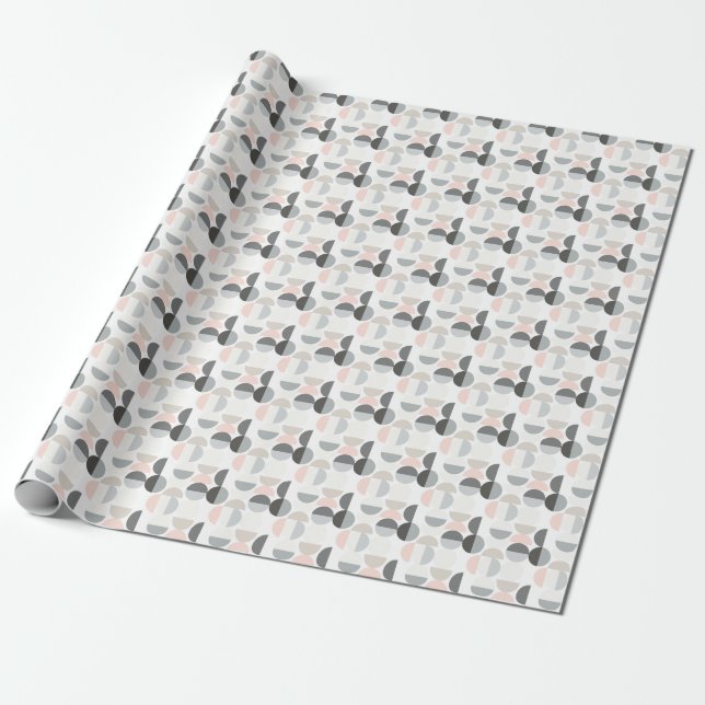 Scandinavian Style Semi-Circle Pattern Wrapping Paper (Unrolled)