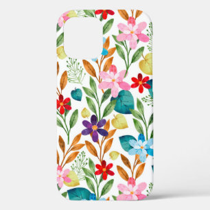 Scandinavian Summer Colourful Spring Flowers iPhone 12 Case