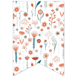 Scandinavian Summer Flowers Bunting Flags